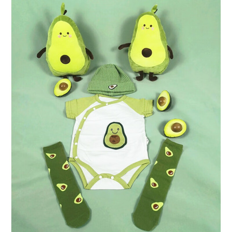 儿童摄影服装百天照牛油果造型婴儿影楼艺术照半岁拍摄主题服饰t a款