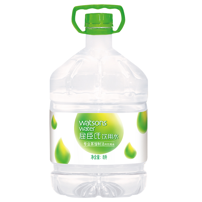 屈臣氏(watsons)专业蒸馏制法的饮用水8l 蒸馏水家庭用水 1桶
