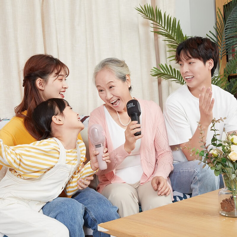 JBL音乐唱将KMC300无线麦克风蓝牙话筒音响一体麦克风全民K歌 儿童话筒K歌宝家庭ktv暗夜黑