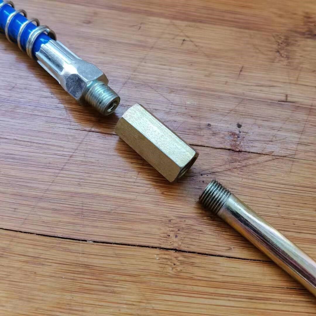 曼影(manying)黄油枪管子对丝连接头加长延长内丝接头软管硬铁杆通用