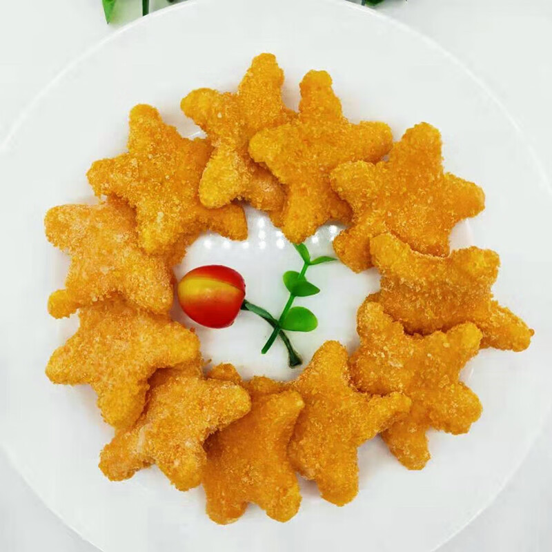 皓谦星星鸡块幸运星鸡肉块五角星鸡块鸡块油炸小吃 1000g