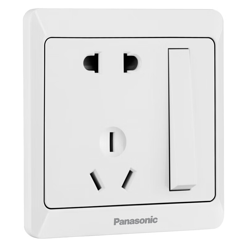 松下（ Panasonic）开关插座 带单控开关10A五孔插座一开双控五孔插座 雅悦白色 WMWA623-N