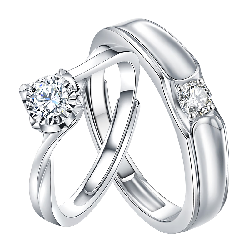 喜鉆生日禮物活口調(diào)節(jié)鉆戒結(jié)婚鉆石戒指求婚情侶對戒送女友
