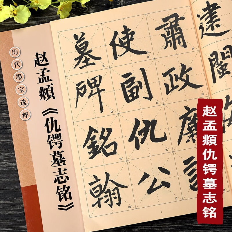 赵孟頫仇锷墓志铭 放大版 8开本米字格附注释 历代墨宝选粹 赵体楷书书法毛笔临摹字帖 江苏美术出版社