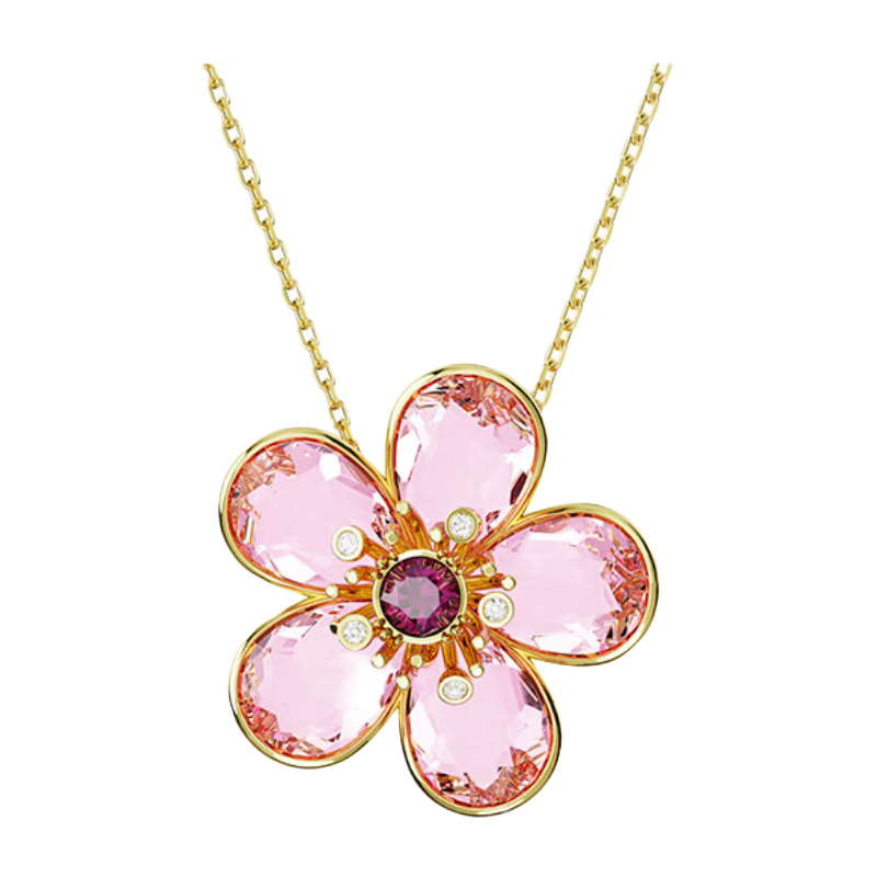 施华洛世奇 品牌官方直售 施华洛世奇 FLORERE 项链 花朵造型轻奢饰品 粉红色 5657875