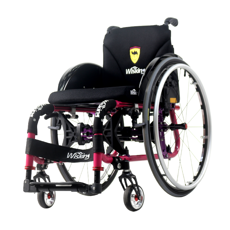 威之群8802新款运动轮椅 残疾人户外手动轮椅 轻便折叠铝合金车架快拆运动休闲型老人轮椅 颜色和尺寸定制