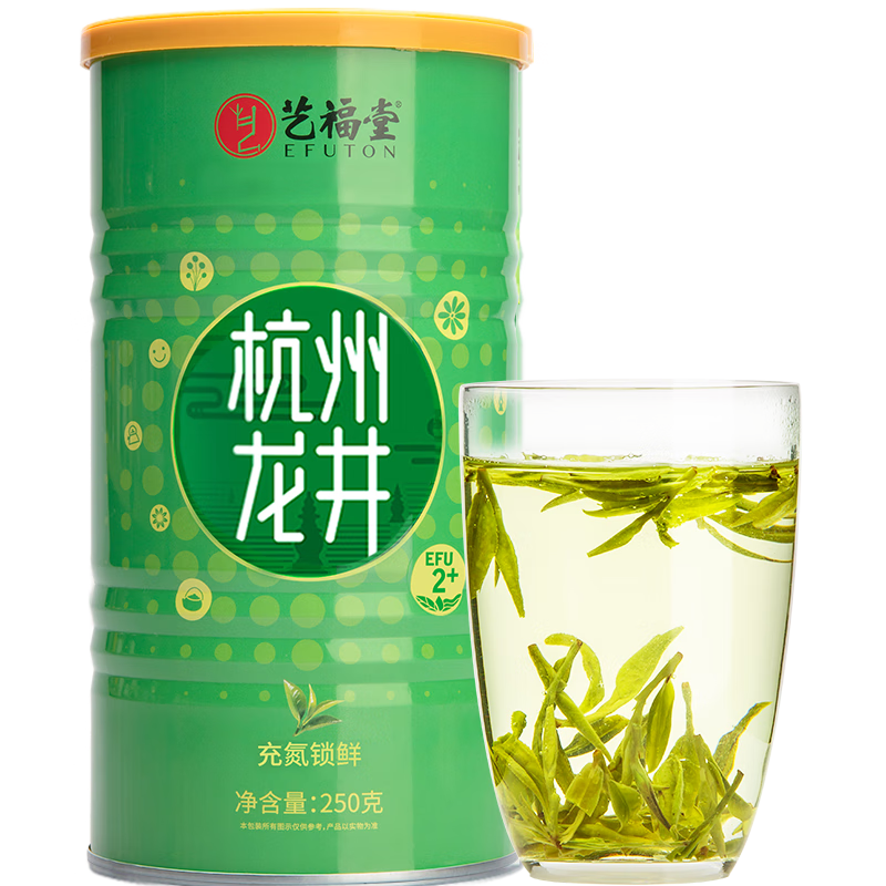 艺福堂龙井 2025新茶 杭州钱塘龙井茶浓香250g雨前口粮茶 罐装茶叶绿茶 35.9元(需领券、需凑单)