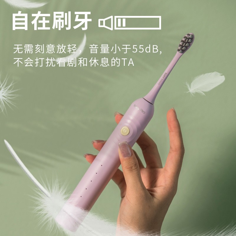舒客（Saky）电动牙刷 成人声波充电式震动牙刷 软毛防水G33 芝芝蓝莓