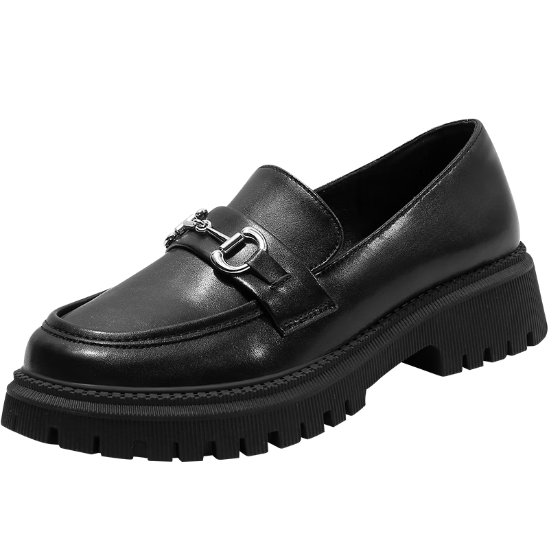 ZHR单鞋女时髦金属扣乐福鞋女柔软真牛皮舒适厚底耐磨女鞋黄金价格走势分析