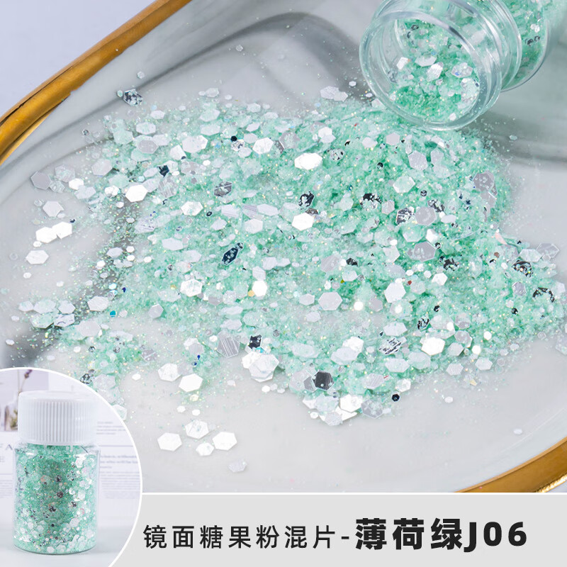 古蝉凰原创新品爆闪镜面彩系列12色闪粉 钻闪镜面银