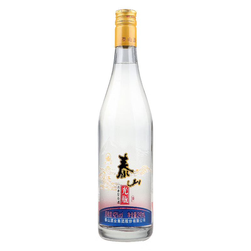 泰山光瓶酒 42度浓香型白酒 单瓶240ml