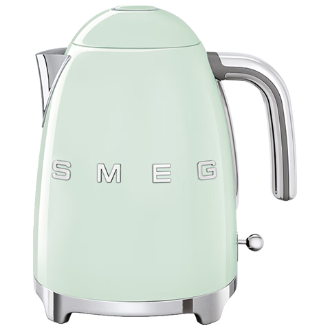 SMEG斯麦格 意大利复古电水壶1.7L 进口烧水壶自动断电不锈钢热水壶 KLF03 粉绿色
