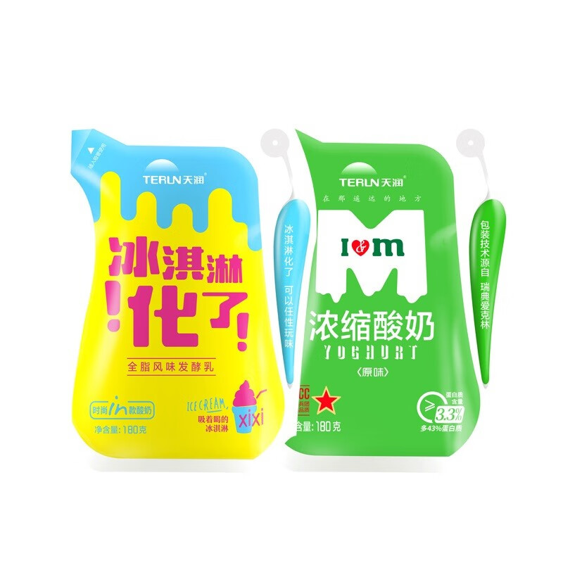 天润(terun) 天润酸奶低温乳制品180g*12袋 组合装 新疆水果口味酸奶