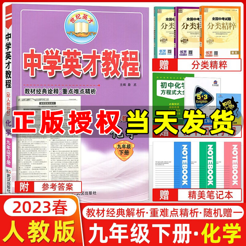 2023春季 世纪英才新教材全解读 中学英才教程九年级化学下册 人教版RJ 初三化学九年级下册教材全解全析教材解读重点难点讲解