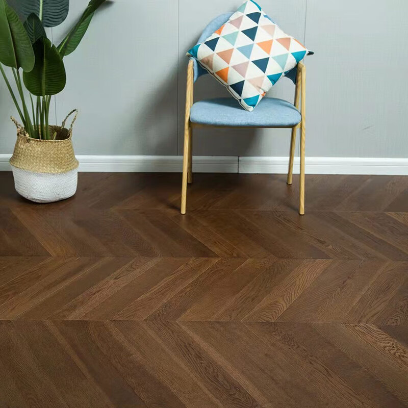 赐紫樱桃橡木黑胡桃色鱼骨拼多层实木复合地板 mt-28鱼骨拼 1㎡