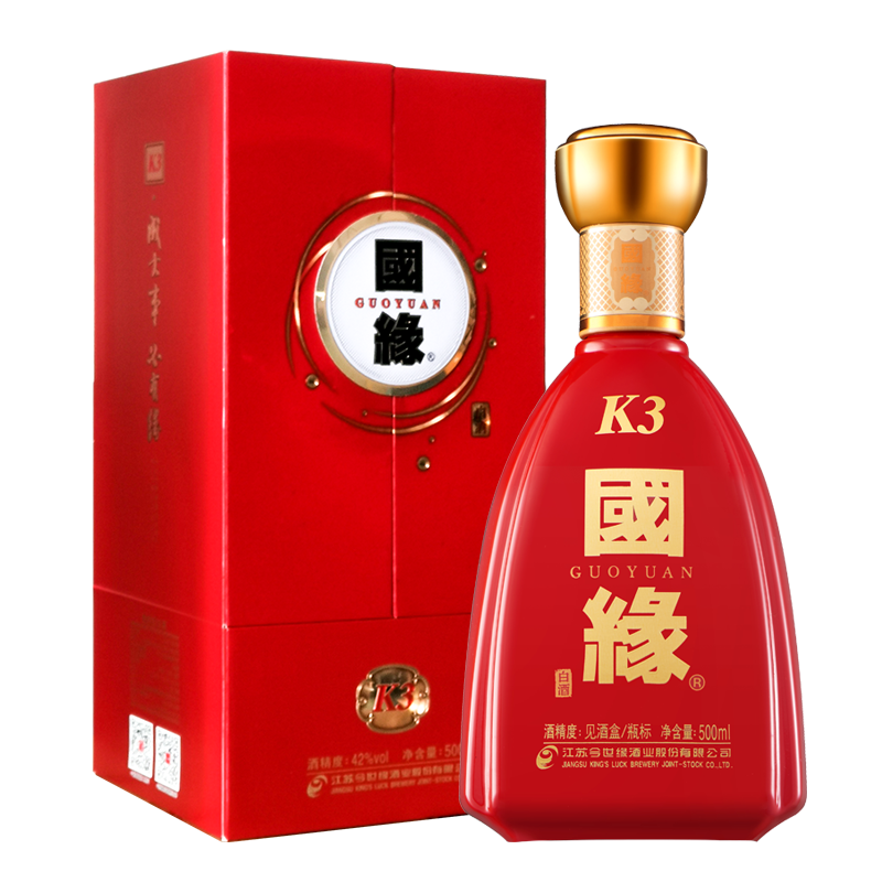 今世缘 国缘 K3 42%vol 浓香型白酒 500ml 单瓶装