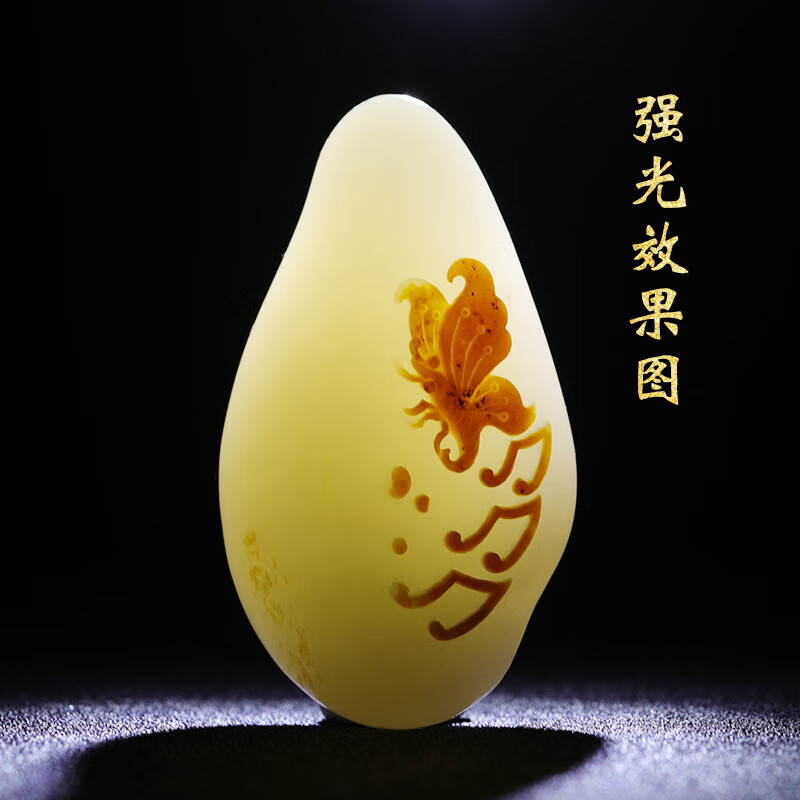 简瑶孤品大师工艺和田玉白玉蝴蝶玉吊坠女籽料蝶恋花玉坠男情侣玉石