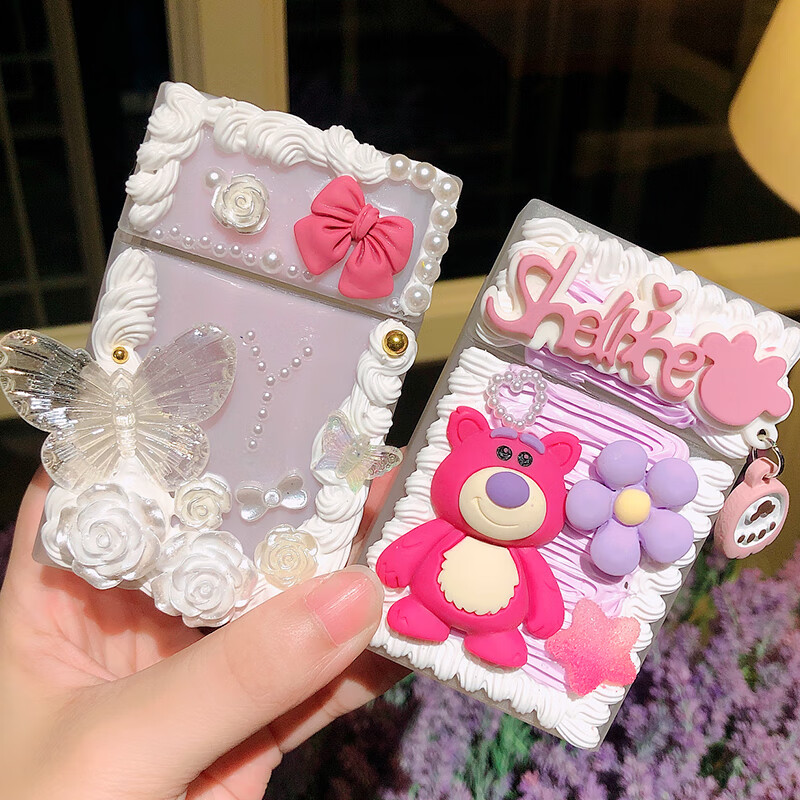 千惠侬盒diy创意个性粗烟细支奶油胶手工烟盒套可爱便携送男友礼 默认