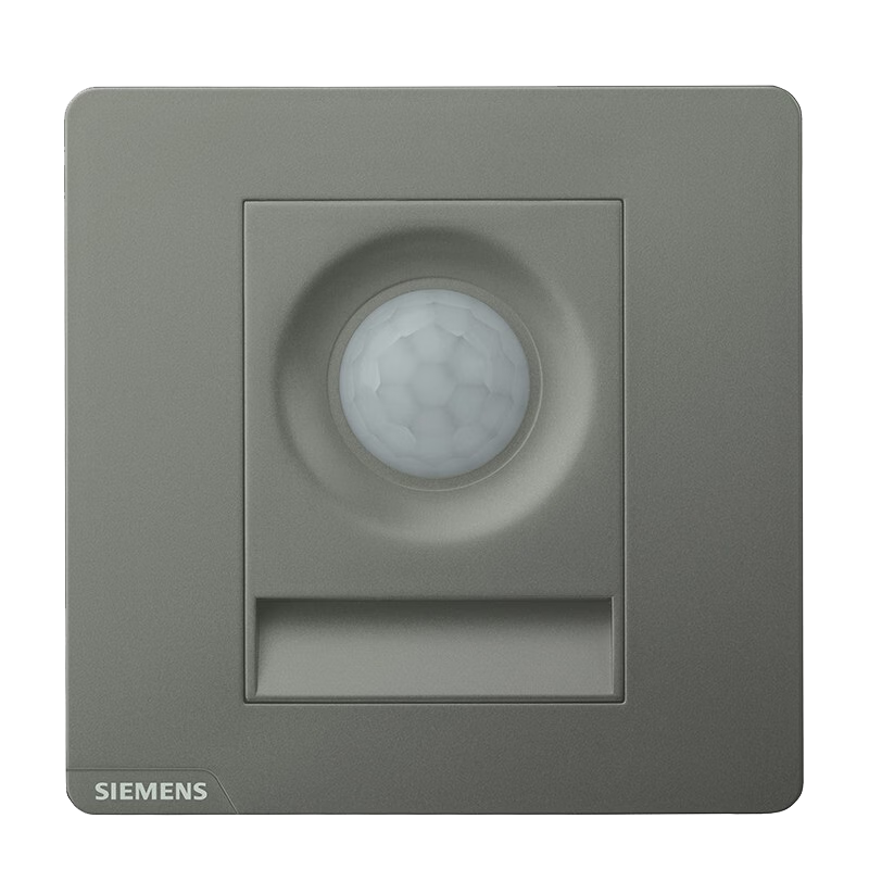 西門子（SIEMENS） 開關(guān)插座面板 五孔86型墻壁插座 無框簡約大板 皓彩系列灰色 紅外感應(yīng)壁腳燈