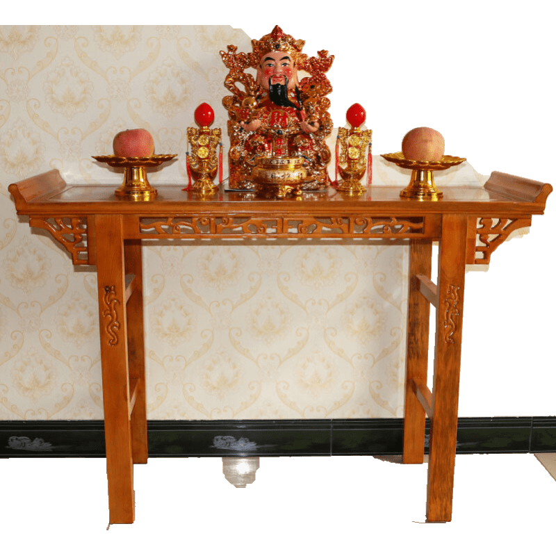 DIYOOCO边桌靠墙桌佛龛佛台供桌香案新中式榆木仿古实木条案几供桌禅意佛台神台玄关桌明清古典中堂桌 100*40*80拉花(到付运费) 整装