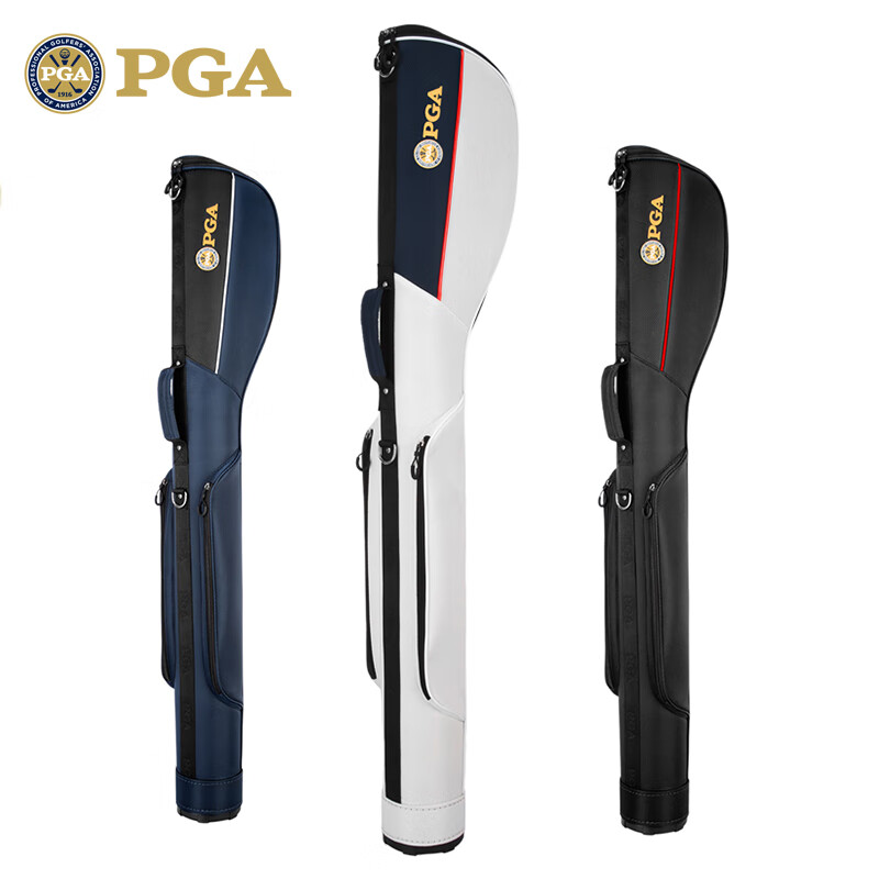 PGA 新品 高尔夫枪包 携带轻便球杆包 大容量防水 尼龙面料含加厚防护垫 PGA 402001-白色