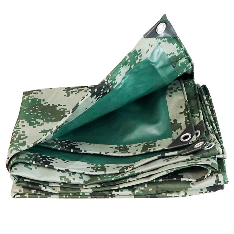 三匠数码迷彩篷布6*8米 防水布油布遮阳遮雨布刀刮布帆布户外防晒苫布