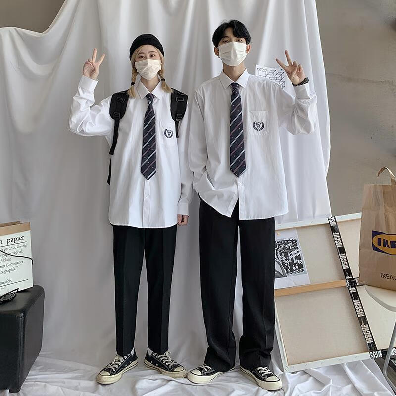 戏狐(xihu) dk制服jk白衬衫男士系学院风情侣套装韩版