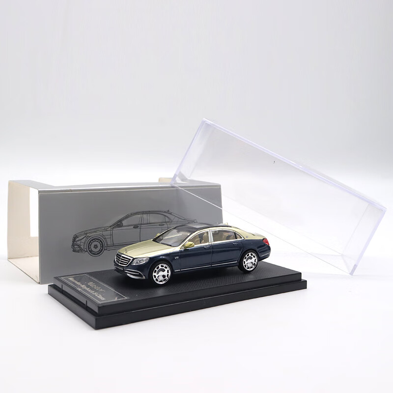 s650 豪华轿车合金汽车模型 蓝色 金色双拼