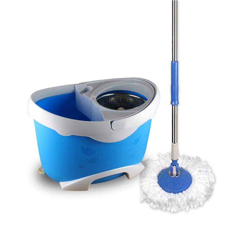 斯妮帝 免手洗甩干脱水旋转拖把桶旋转拖把元宝款【总共4个拖把头】