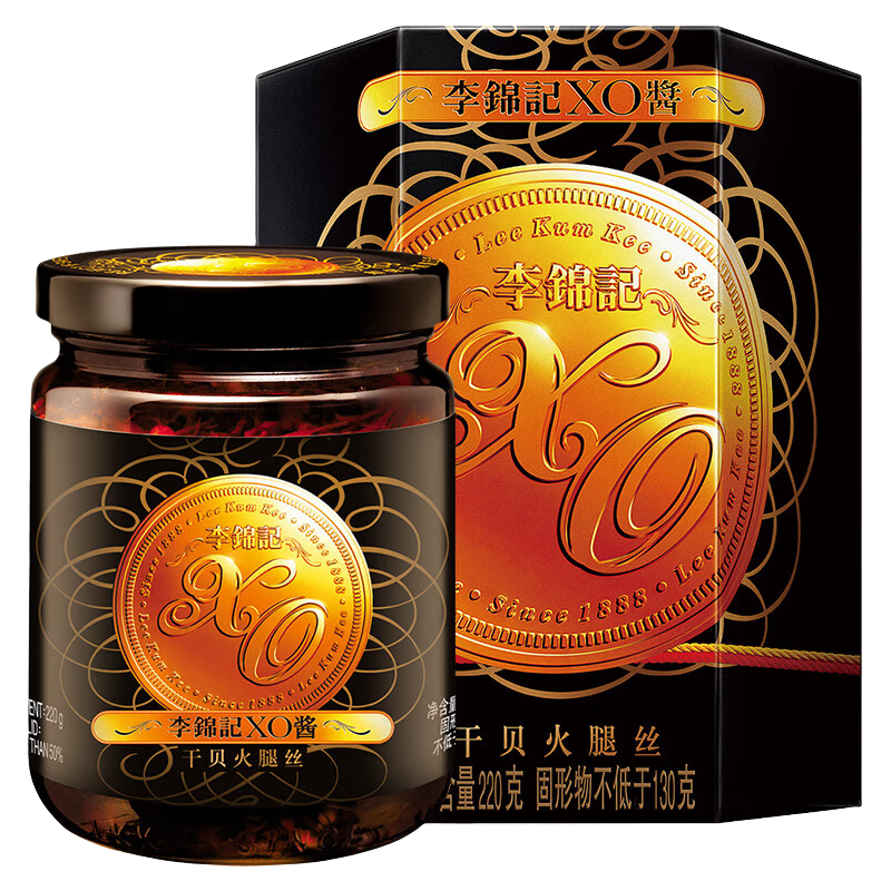 李錦記（LEE KUM KEE）XO醬拌面拌飯海鮮醬料下飯菜干貝火腿絲火鍋調(diào)味品涼拌蘸料220g xo醬220g*1