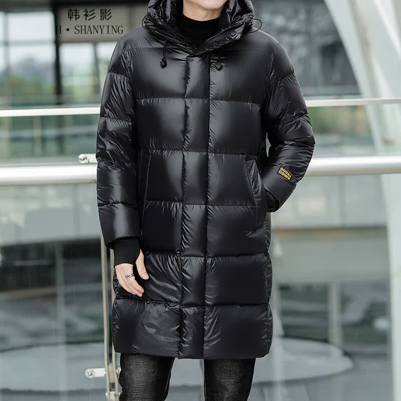 韩衫影（H·SHANYING）羽绒服男2023新款冬季高端鹅绒中长款加厚保暖时尚休闲防寒外套 黑色 175高性价比高么？