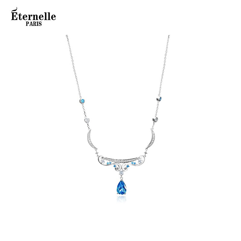 eternelle法国永恒飘带系列项链轻奢高级设计宴会首饰气质锁骨链 海
