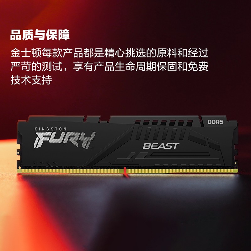 金士顿 (Kingston) FURY 64GB(32G×2)套装 DDR5 5600 台式机内存条 Beast野兽系列 骇客神条