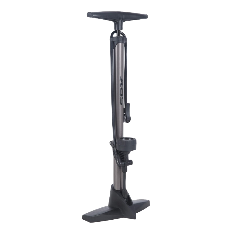 喜德盛（xds）落地立式打气筒LC-3261带气压表美法嘴通用高压气密性160PSI 钛金/黑