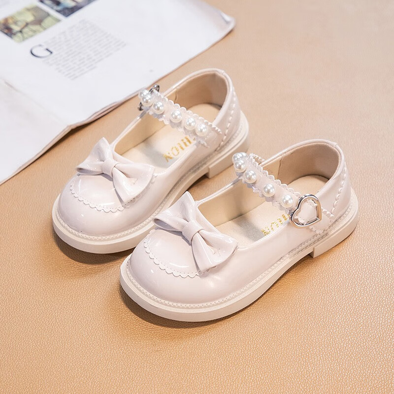 皮鞋黑色儿童公主鞋春秋款中大童单鞋洛丽塔jk鞋女孩鞋子 白色 27码