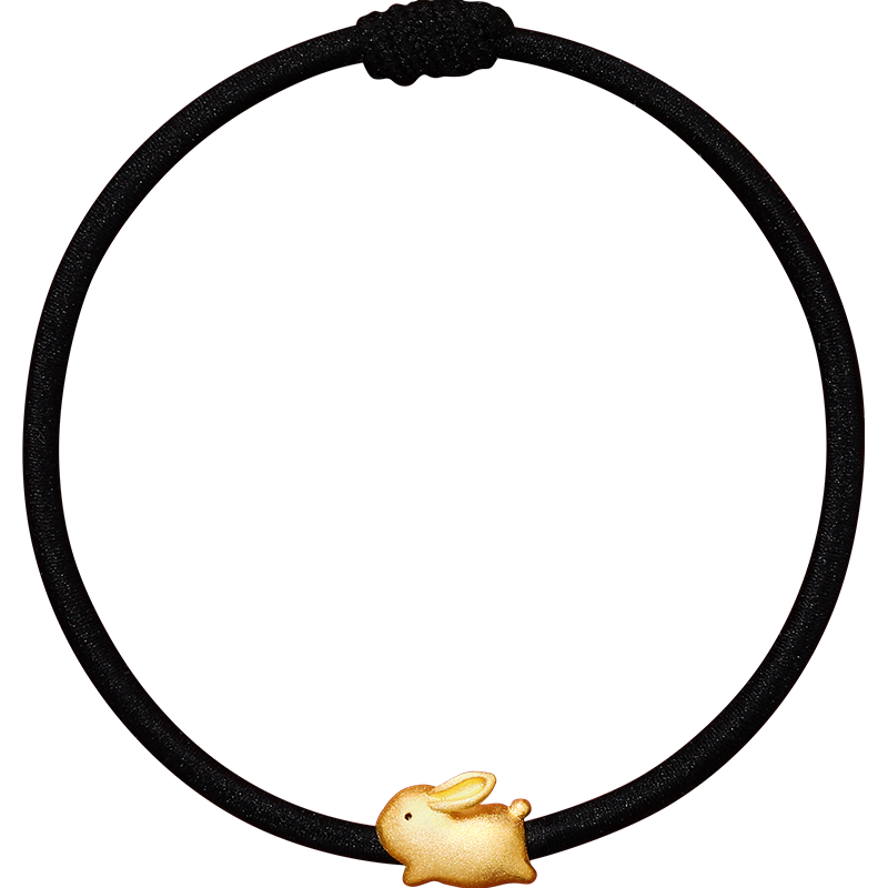 薇拉蒂生肖兔子發(fā)圈頭繩女生銀情侶手繩發(fā)繩紅色小皮筋高級(jí)感成人發(fā)飾品 黑色皮筋一條 兔（換生肖備注）