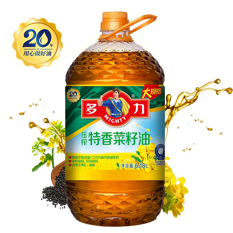 多力压榨特香菜籽油6.18L 食用油怎么看?