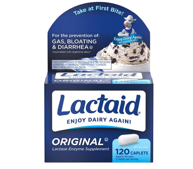 乳糖酶lactase儿童青少年乳糖不耐活性益生菌消化酶牛奶120粒