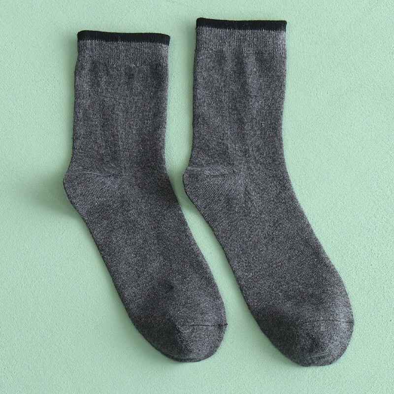 AB男士袜子长袜男基础款纯色中筒袜秋冬百搭潮袜男休闲袜 【混色随机】 4双 均码