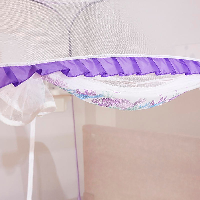 麦琪娜 蚊帐 蒙古包蚊帐全自动免安装蚊帐坐床式蚊帐 紫色 180*220cm床颜色随机发