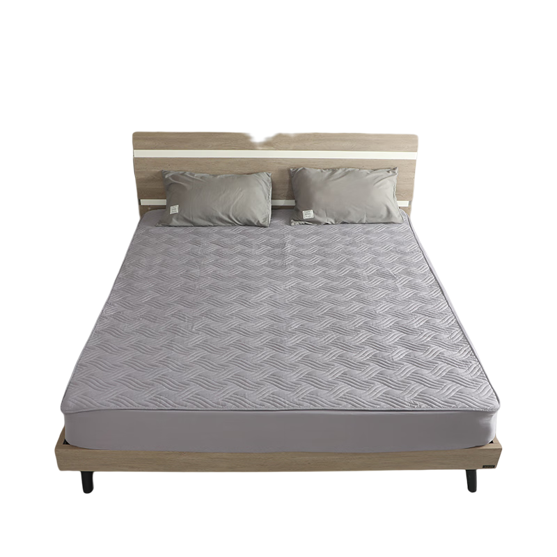三利床笠可水洗加厚夹棉床罩床单防尘罩 防滑床垫保护套 灰色 1.5米床