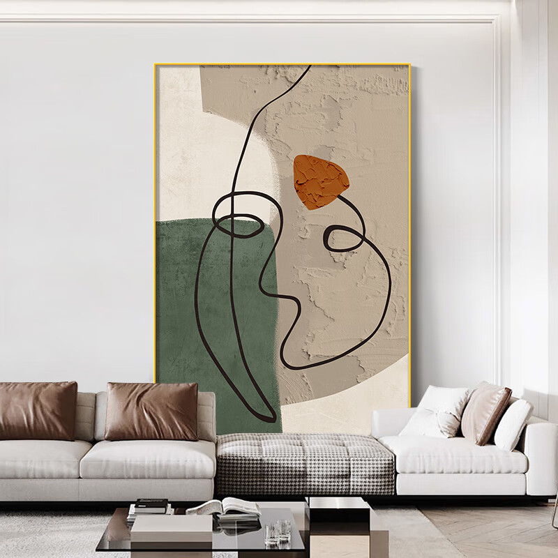 瑞画2022现代简约极简主义抽象线条人物装饰画客厅沙发背景墙小众艺术