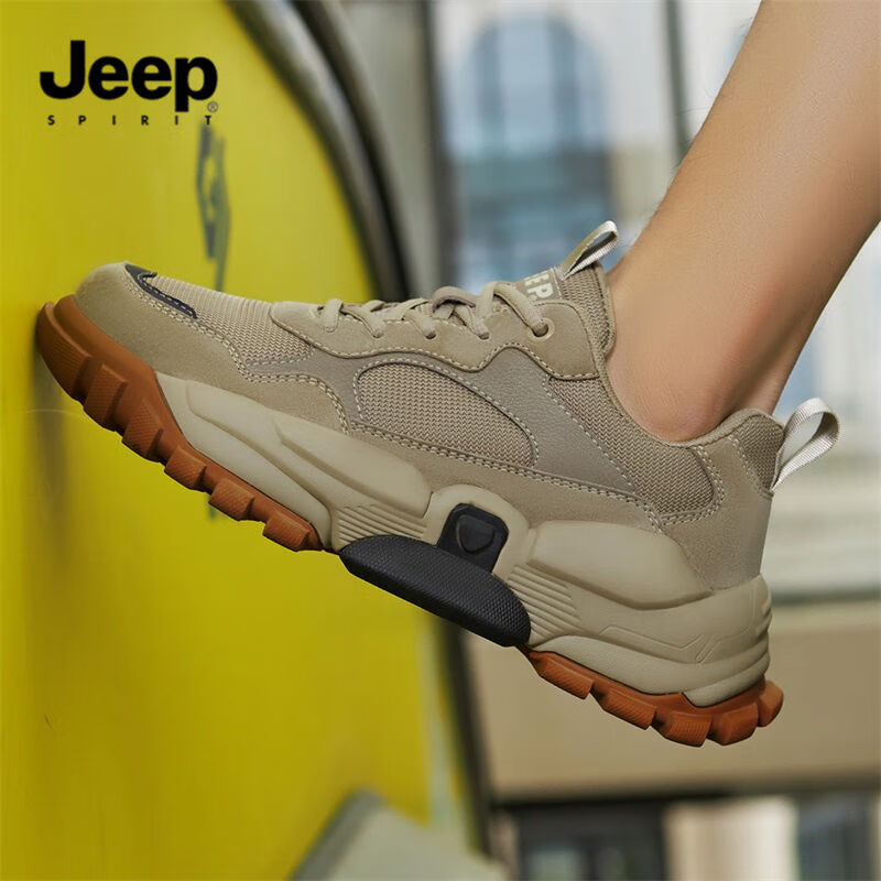 jeep spirit吉普男鞋春夏舒适保暖户外鞋子男时尚运动鞋男系带老爹鞋