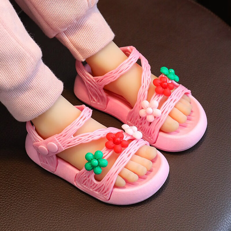 儿童女童法式凉鞋新款防滑中大童时尚软底小女孩网红沙滩公主凉鞋