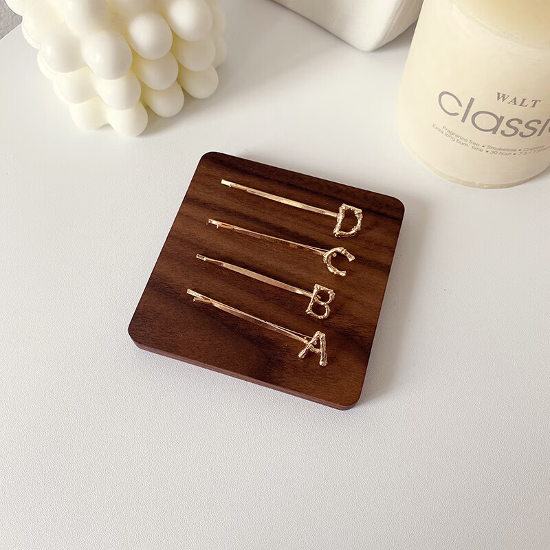 昂比熊英文字母发夹边夹后脑勺少女夹子头饰发卡一字夹简约刘海韩国