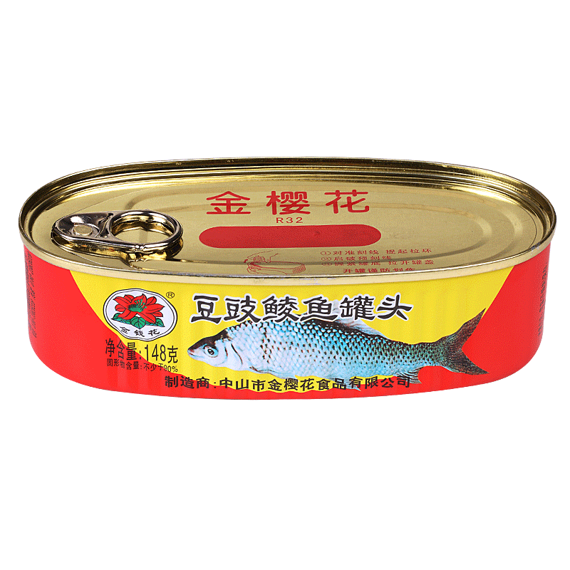 金钱花豆豉鲮鱼罐头开罐即食 1罐148g