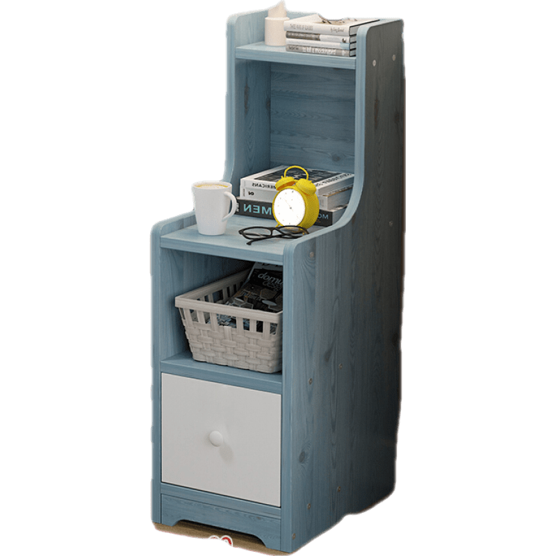 超窄床头柜20/25/33简约现代迷你床边小柜子简约卧室小型收纳储物柜 【三层款】暖白色27*20*40cm 组装