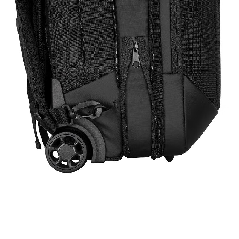 泰格斯可扩容中学生拉杆书包商务旅行登机双肩背包 TBR040 黑色
