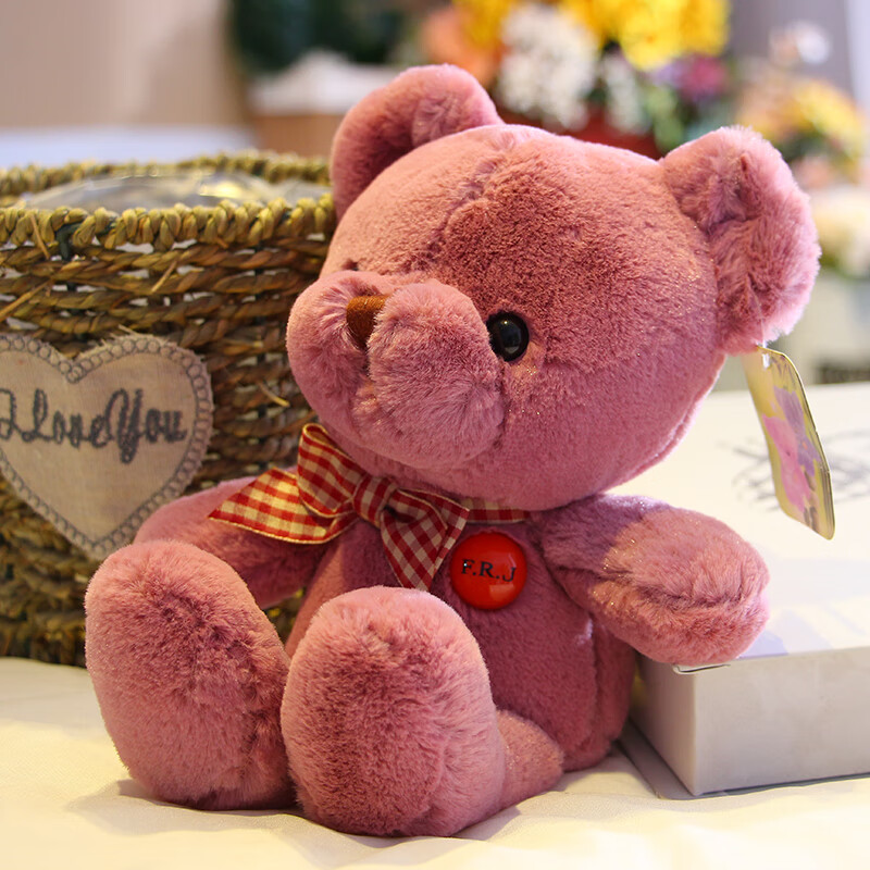 小泰迪熊公仔彩色小熊毛绒玩具小泰迪熊布娃娃婚庆抛洒娃娃礼品 暗