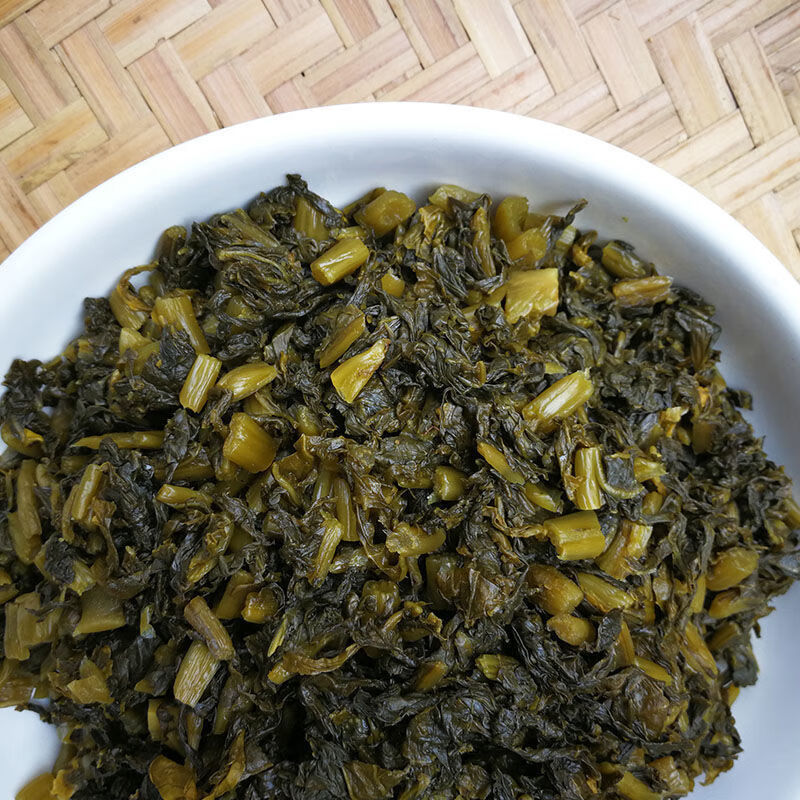 虎钢馋手工腌制菜尾酸菜咸菜腌萝卜叶下饭菜乡土菜粤西风味廉江 500g